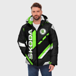 Мужская зимняя куртка 3D Шкода геометрия линии Skoda geometry sport - фото 2