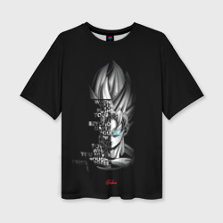 Женская футболка oversize 3D Сон Гоку эпичная надпись - Dragon Ball