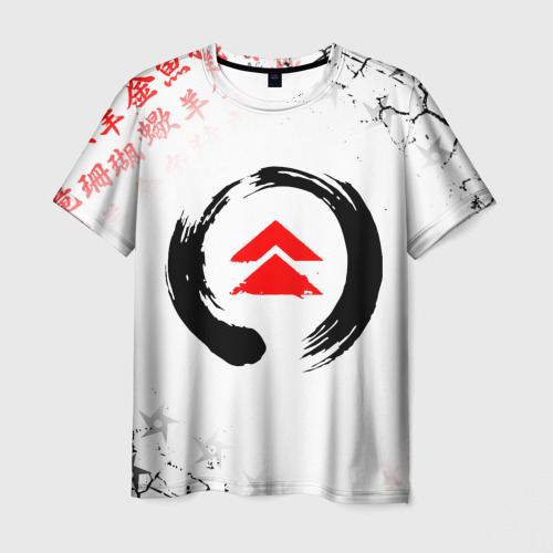 Мужская футболка с принтом Призрак Цусимы эмблема ghost of Tsushima, вид спереди №1