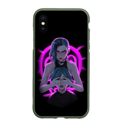 Чехол для iPhone XS Max матовый Jinx neon league of Legends Arcane