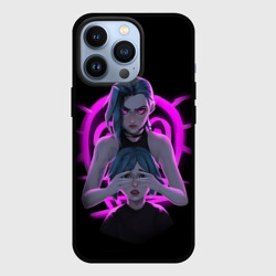 Чехол для iPhone 13 Pro Jinx neon league of Legends Arcane