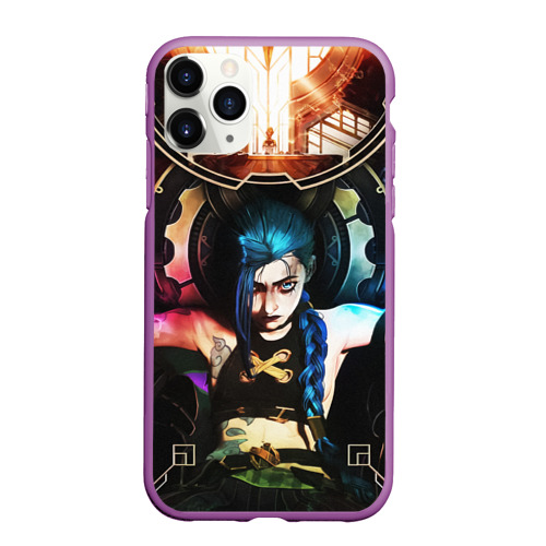 Чехол для iPhone 11 Pro Max матовый Arcane Jinx обложка league of Legends, цвет фиолетовый