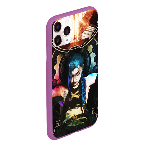 Чехол для iPhone 11 Pro Max матовый Arcane Jinx обложка league of Legends, цвет фиолетовый - фото 3