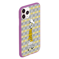 Чехол для iPhone 11 Pro Max матовый Милая жирафа в шарфе - фото 2