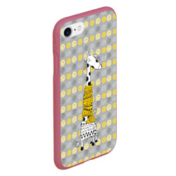 Чехол для iPhone 7/8 матовый Милая жирафа в шарфе - фото 2