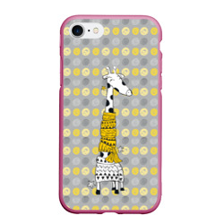 Чехол для iPhone 7/8 матовый Милая жирафа в шарфе