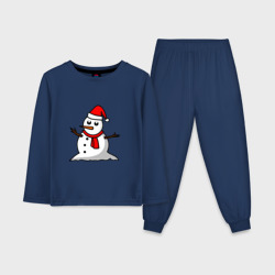 Детская пижама с лонгсливом хлопок Двухсторонний снеговик