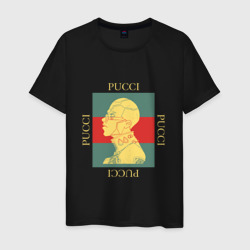 Мужская футболка хлопок Pucci gold пуччи золото