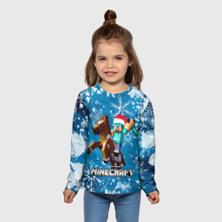 Детский лонгслив 3D Майнкрафт новогодний, Minecraft - фото 2
