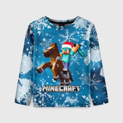 Детский лонгслив 3D Майнкрафт новогодний, Minecraft