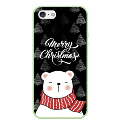 Чехол для iPhone 5/5S матовый Merry christmas bears