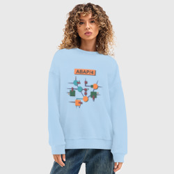 Женский свитшот oversize без начеса хлопок Sap ABAP - фото 2