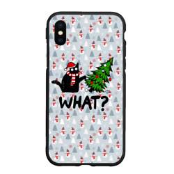 Чехол для iPhone XS Max матовый What cat christmas