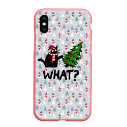 Чехол для iPhone XS Max матовый What cat christmas