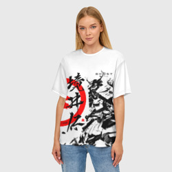 Женская футболка oversize 3D Ghost of Tsushima Самурай - фото 2