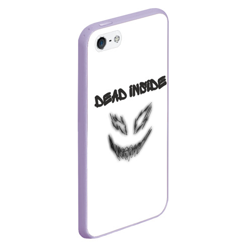 Чехол для iPhone 5/5S матовый Zxc Smile, цвет светло-сиреневый - фото 3