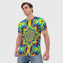 Мужская футболка 3D Пульсирующий Огненный Цветок - фото 2