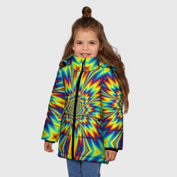 Зимняя куртка для девочек 3D Пульсирующий Огненный Цветок - фото 2