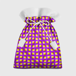 Подарочный 3D мешок Фиолетовый Фон с Желтыми Квадратами Иллюзия Движения