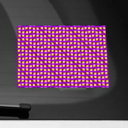Наклейка на автомобиль Фиолетовый Фон с Желтыми Квадратами Иллюзия Движения
