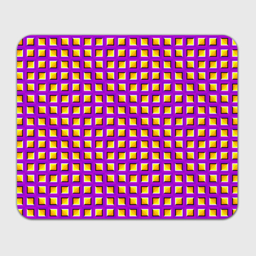 Прямоугольный коврик для мышки Фиолетовый Фон с Желтыми Квадратами Иллюзия Движения
