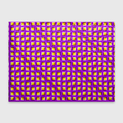 Обложка для студенческого билета Фиолетовый Фон с Желтыми Квадратами Иллюзия Движения