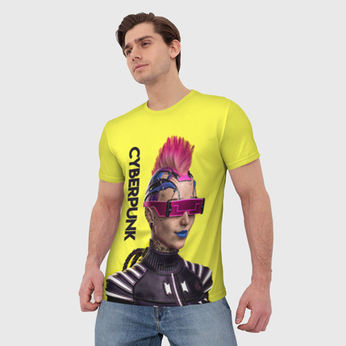 Мужская футболка 3D Cyberpunk Панк, цвет 3D печать - фото 3