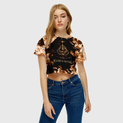 Женская футболка Crop-top 3D Elden Ring Logo - фото 2