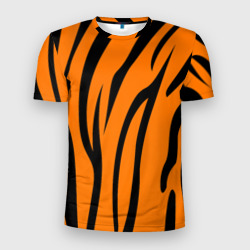 Мужская футболка 3D Slim Текстура тигра/tiger