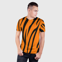 Мужская футболка 3D Slim Текстура тигра/tiger - фото 2