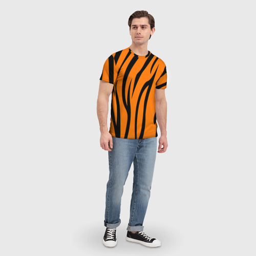 Мужская футболка 3D Текстура тигра/tiger, цвет 3D печать - фото 5
