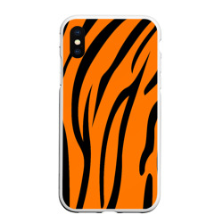 Чехол для iPhone XS Max матовый Текстура тигра/tiger