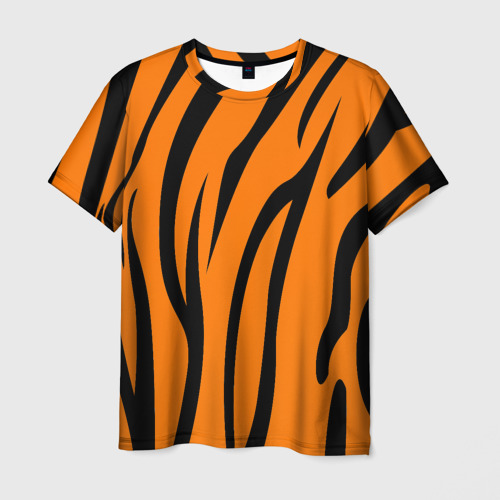 Мужская футболка 3D Текстура тигра/tiger, цвет 3D печать