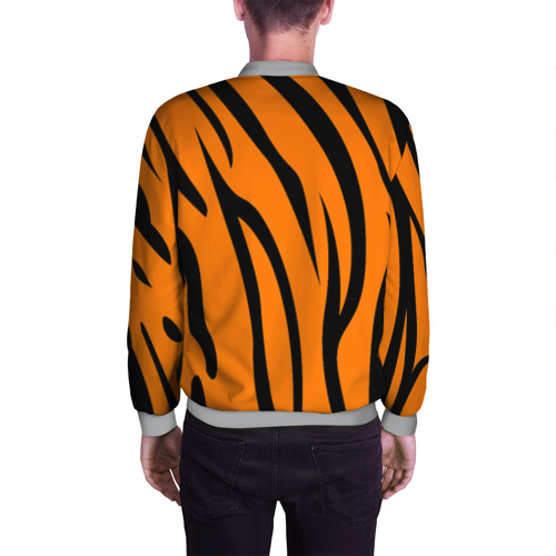 Мужской бомбер 3D Текстура тигра/tiger, цвет меланж - фото 4