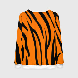 Свитшот с принтом Текстура тигра/tiger для женщины, вид сзади №1. Цвет основы: белый