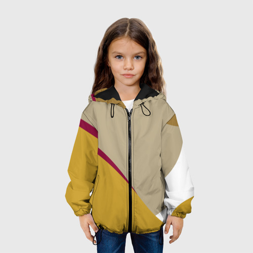 Детская куртка 3D Линии На бежевом Фоне, цвет черный - фото 4