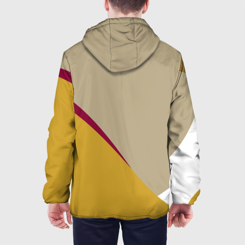Мужская куртка 3D с принтом Линии На бежевом Фоне, вид сзади #2