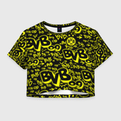 Женская футболка Crop-top 3D BVB 09 - Borussia Боруссия Дортмунд