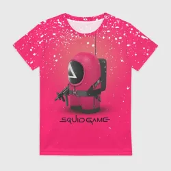 Женская футболка 3D Among Us x Squid Game