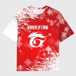 Женская футболка oversize 3D [Free Fire] - Новогодний