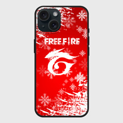 Чехол силиконовый для Apple iPhone 15 матовый [Free Fire] - Новогодний