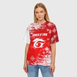 Женская футболка oversize 3D [Free Fire] - Новогодний - фото 2