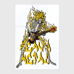 Магнитный плакат 2Х3 Горящий скелет гитарист - Еее рок мем