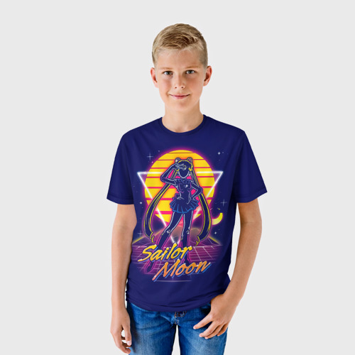 Детская футболка 3D с принтом Сейлор Мун космос, фото на моделе #1