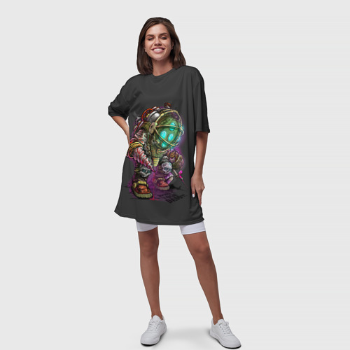 Платье-футболка 3D Опасный Большой папочка, цвет 3D печать - фото 5