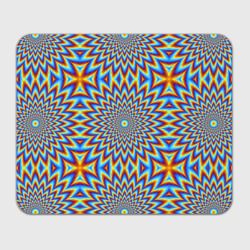 Прямоугольный коврик для мышки Пульсирующий синий цветок иллюзия движения