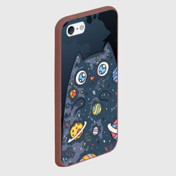 Чехол для iPhone 5/5S матовый Космический кот в планетах - фото 2