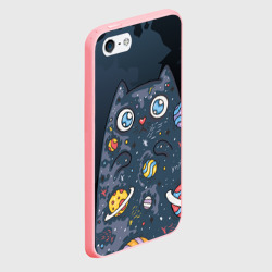 Чехол для iPhone 5/5S матовый Космический кот в планетах - фото 2