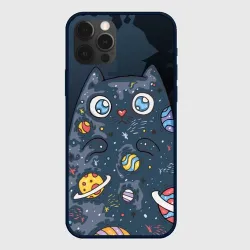 Чехол для iPhone 12 Pro Космический кот в планетах