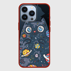 Чехол для iPhone 13 Pro Космический кот в планетах